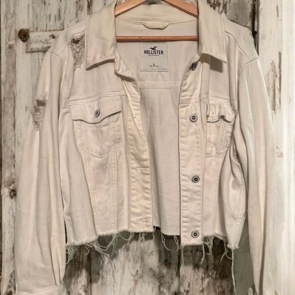 Hollister Jackets & Blazers - Hollister Women's Cream Denim Jacket